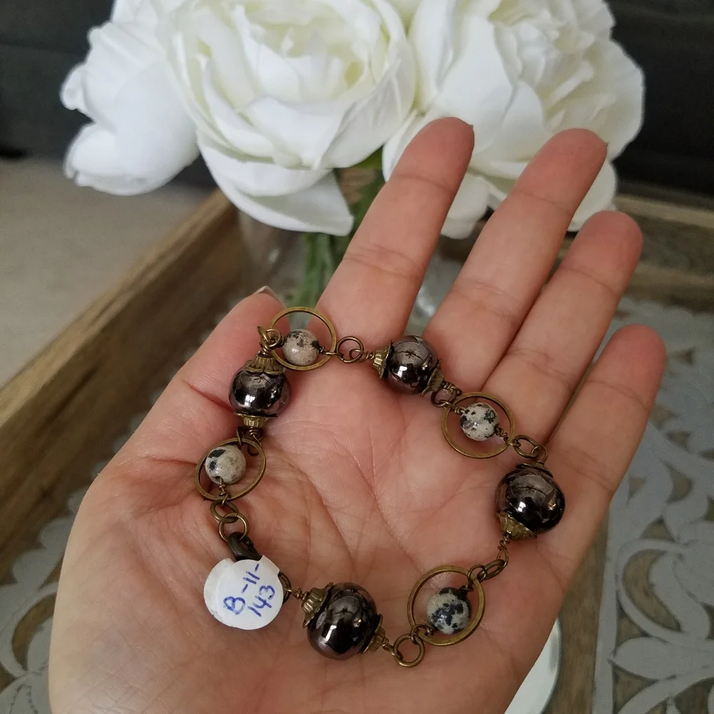 Genuine Gemstone Mixed Media Bracelet - Handmade NWT - Picture 4 of 8